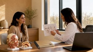 Botox consultation with injector and patient