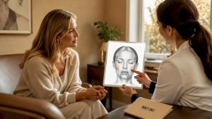 Patient consulting about Botox and fillers