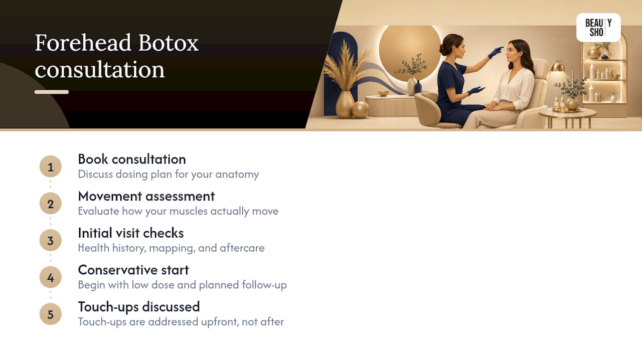 Book a forehead Botox consultation — overview diagram