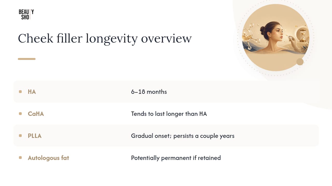 Cheek filler longevity and touch-up timeline
