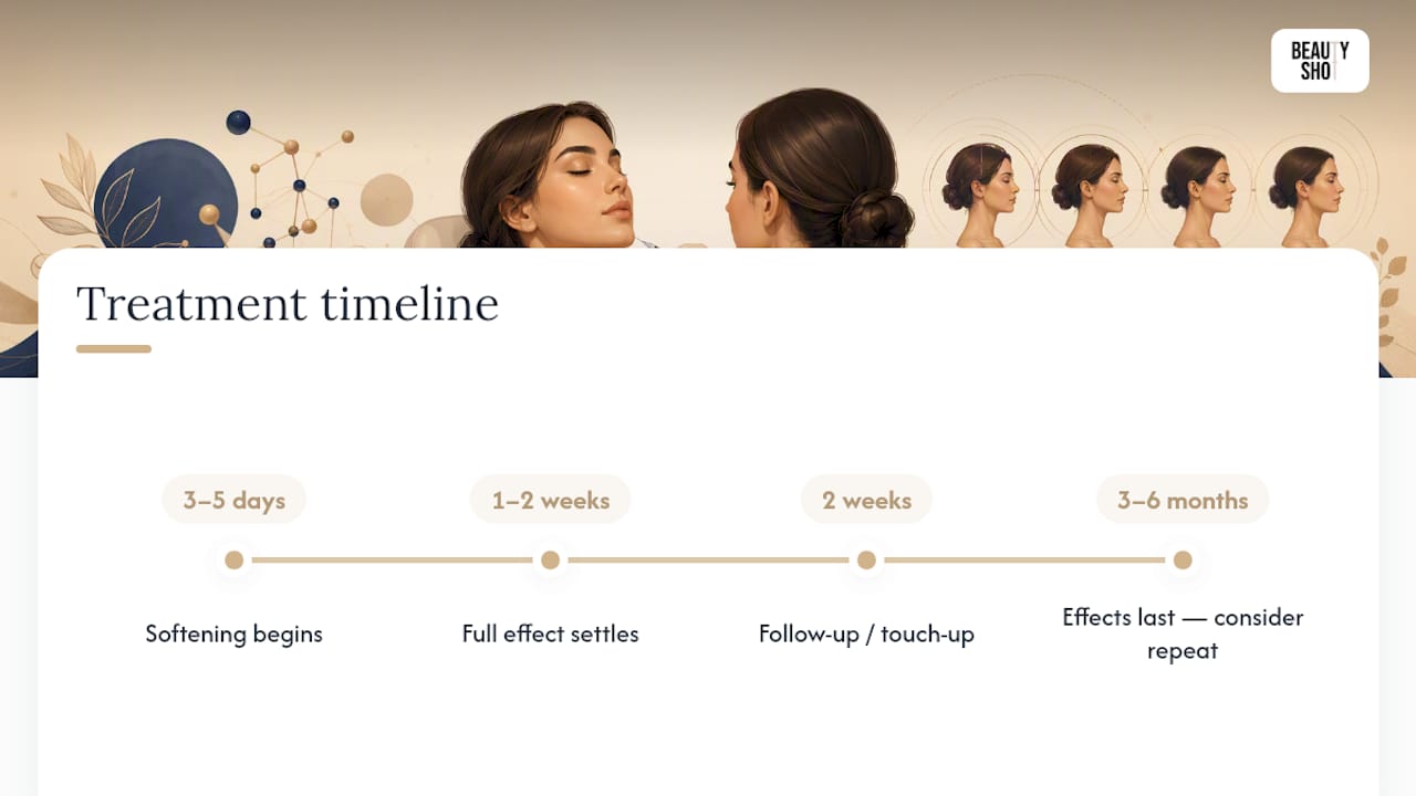 Timeline of chin Botox results and follow-up