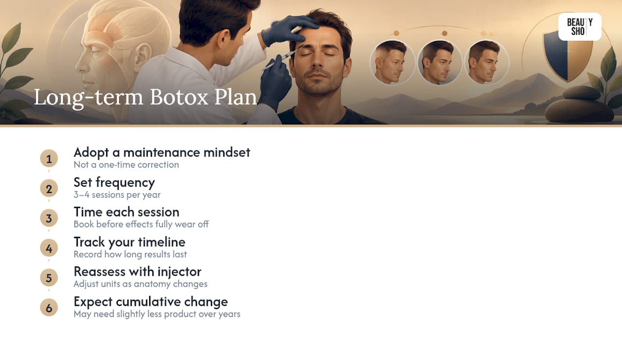 How should men plan for Botox over the long term? — overview diagram