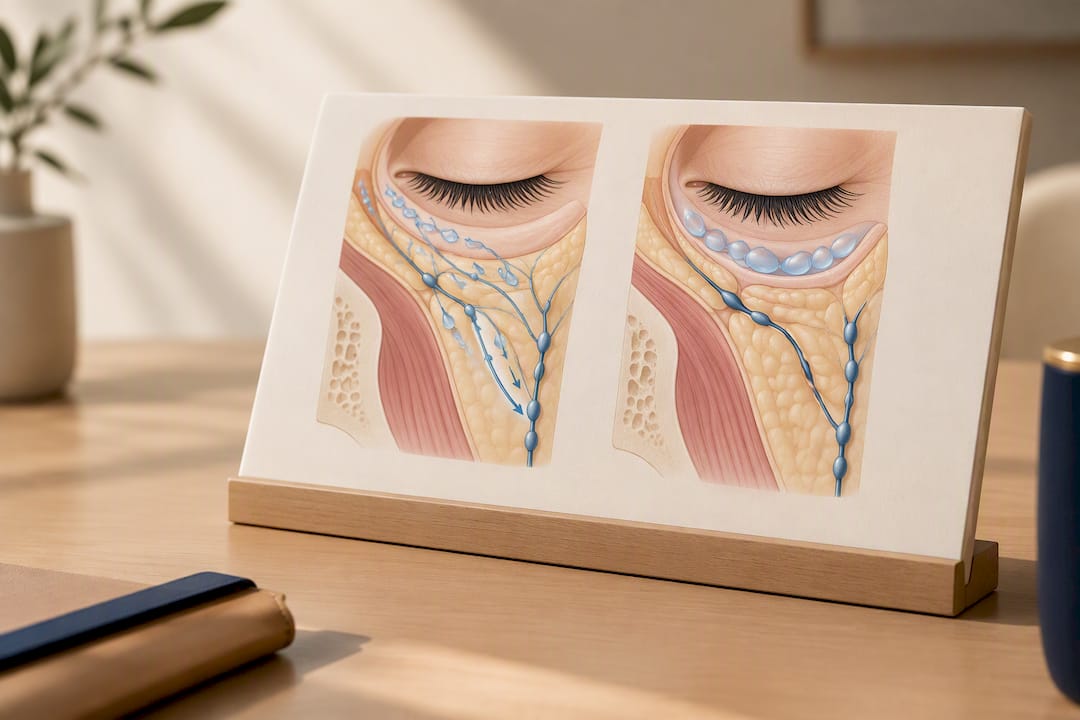 Illustration of under-eye lymphatic drainage