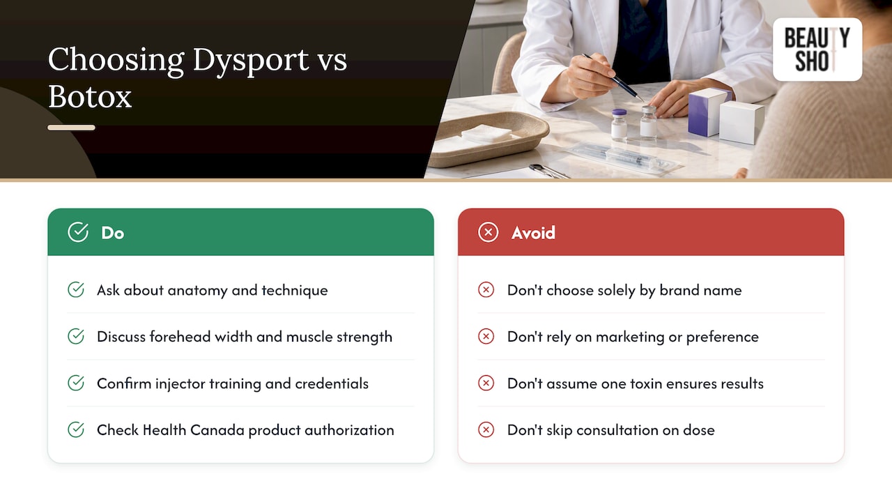 Our take on choosing between Dysport and Botox — overview diagram