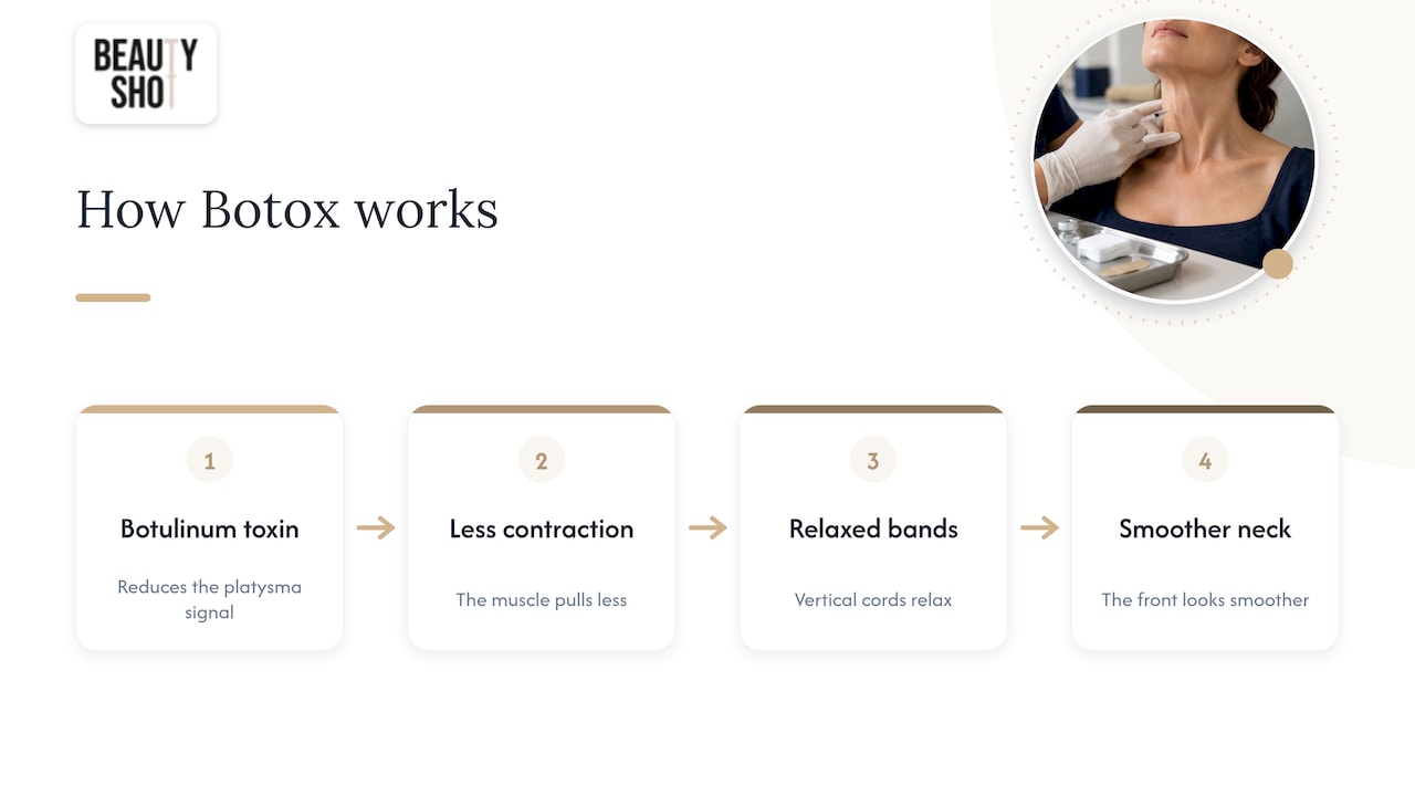 How does Botox work on neck bands? — overview diagram