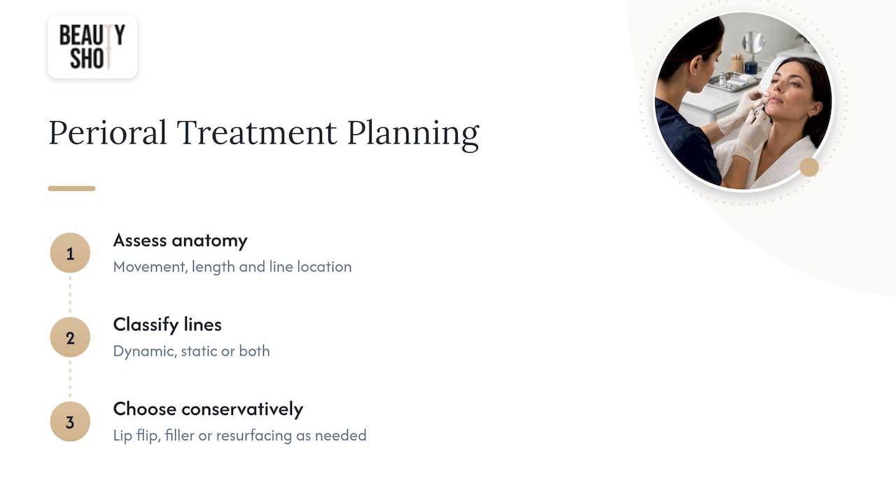 Assessment factors guiding lip-line treatment choices
