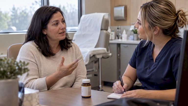 Patient discusses arnica supplement with cosmetic nurse